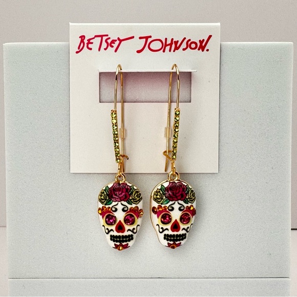 Betsey Johnson - Sugar Skull Drop Earrings NWT - Picture 3 of 7